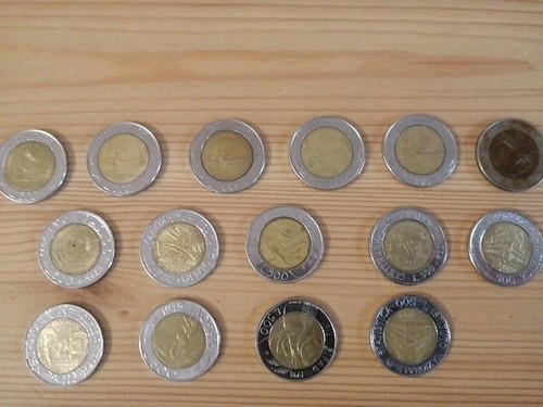 Lotto monete 500 lire - 15,