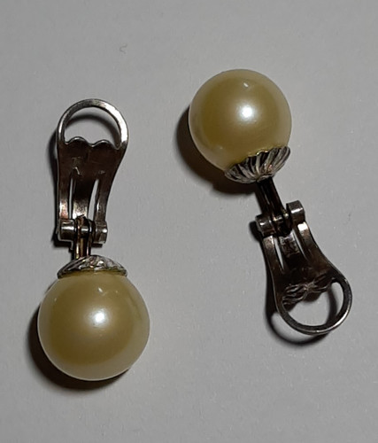 Orecchini argento perla - orecchini, clip