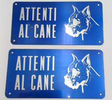 TARGA LAMIERINO ''ATTENTI AL CANE '' ANNI '80/90