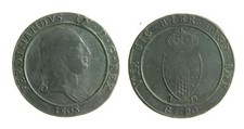 114) Napoli Ferdinando IV 1759-1816 Piastra 1805 Capelli Lisci PATINA GRIGIA SCU