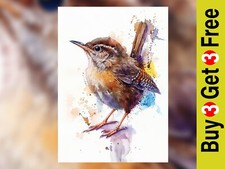 Charming Wren Bird 5"x7"
