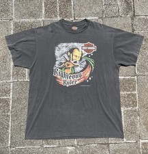 T-shirt vintage anni 90 Harley Davidson Righteous Ruler emblema 3d XL punto singolo