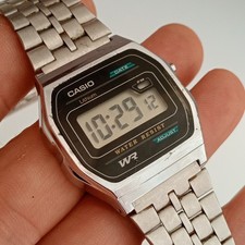 Casio Quartz Timer, Date  1070 B614W, WATER Res., Vintage 80 USED