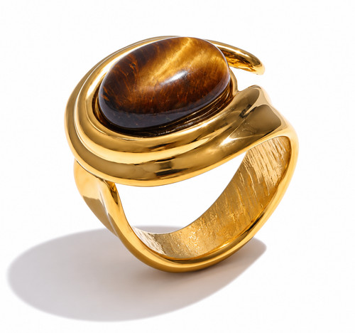 Anello oro con pietra occhio