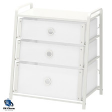 Comodino bianco 3 cassetti