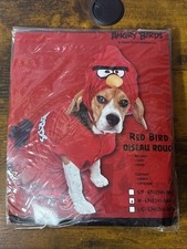 Costume cane uccellino rosso Angry Birds camicia e cappuccio taglia media nuovo