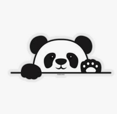 Hello panda decalcomania - panda,