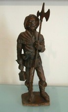 VECCHIA FIGURA STATUINA IN LEGNO    OLD WOOD SCULPTURE FIGURE