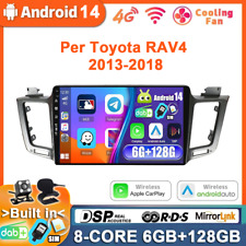 QLED Android 14 Autoradio GPS Navi Car Play Per Toyota RAV4 2013-2018 DAB+DSP AM