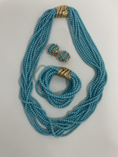 CINER RARA SCOPERTA INCONTAMINATA TORSADE TURCHESE COLLANA, BRACCIALE, ORECCHINI!!!