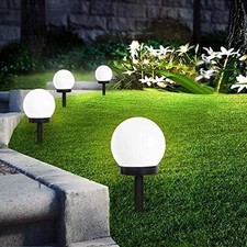 Set 4 e 8 Lampade Solari da Giardino a Sfera Ø10 cm – Luci LED Esterno
