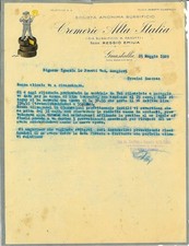 Lettera int. CREMERIE ALTA ITALIA Già A. Pasotti. Guastalla 1929