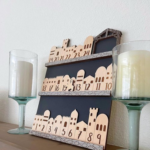 Calendario natale legno - calendario,