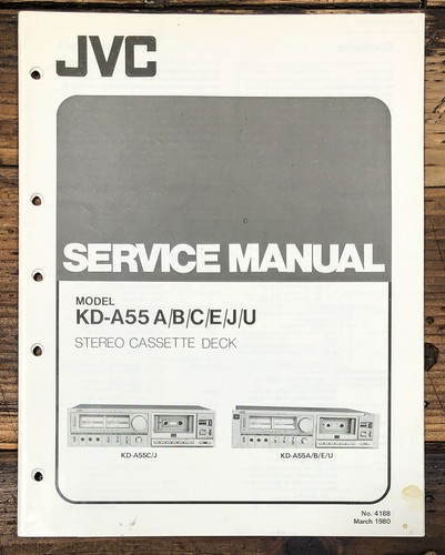 Jvc a55 cassetta manuale di - cassetta,