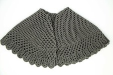 SCIALLE Mantella lana UNCINETTO  Fatto a mano Handmade - Lana Grigio con lamè