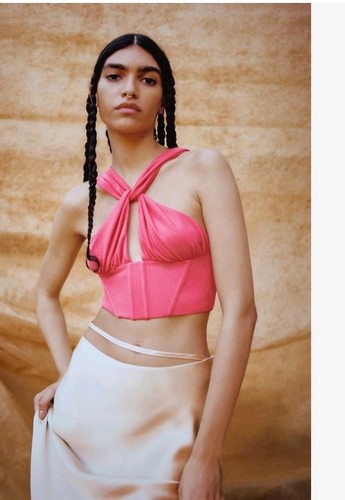 Zara rosa corsetto raccolto
