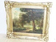 Dipinto " Paesaggio Forestale Con Pastore E Pecore " Firmato Alibert 1880!