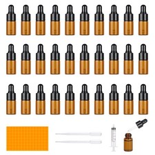 Furuising 30 Pezzi Mini Bottiglie Contagocce Vetro 3ml Boccette con Co