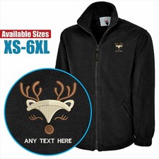 Giacca Pile Ricamata Renna