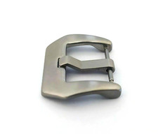 FIBBIA CINTURINO OROLOGIO 22 MM 22MM ACCIAIO METALLO SILVER INOX STILE PANERAI @