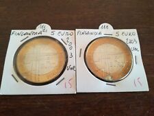 Lot of 2 x 5 euro Finland coins Ice Hockey #E22C39