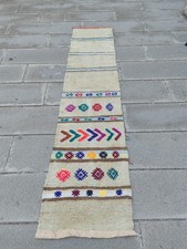 Tappeto da corridoio vintage marocchino Shag Runner 2x8 piedi | lana panna tribale