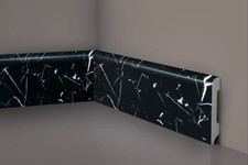 52mt di Zoccolino Battiscopa in polimero 85x12mm col. NERO MARQUINA - € 4,80/mt