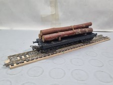 CARRO PIANALE 4 ASSI CON TRONCHI DI LEGNO 9035 SCALA H0 LIMA EXPRESS 1960