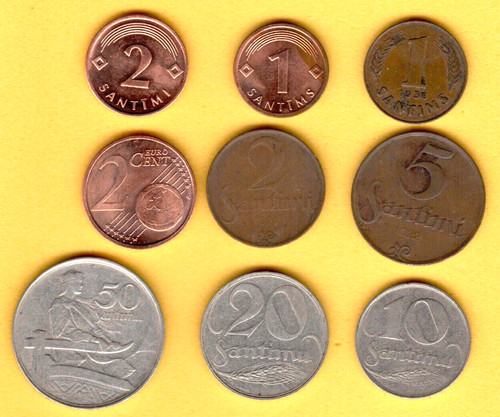 Lettonia lotto monete - lettonia, 9