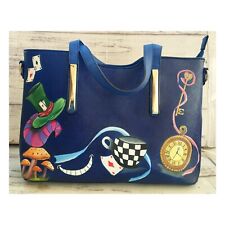 Borsa dipinta a mano Alice Wonderland