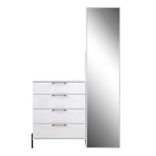 Appendiabiti ELISA con cassettiera e specchio, in laminato LAP 115x186x42 cm