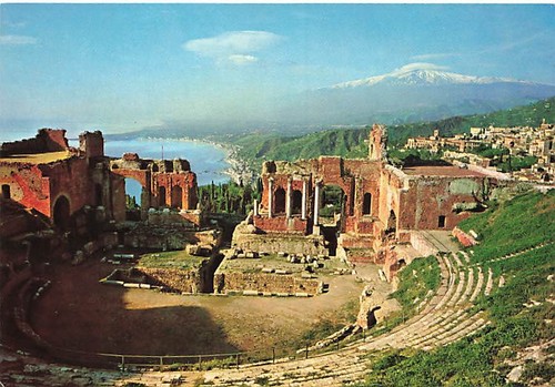 Vecchia cartolina teatro greco - cartolina,