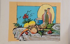 Natura Morta Litografia Firmata E Numerata Timbro A Secco Grafiser Roma Arte