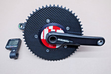 SRM Misuratore di Potenza Sram Manovella Carbonio 10/11 Velocità 57T Anello Carbonio 172,5mm Luce!