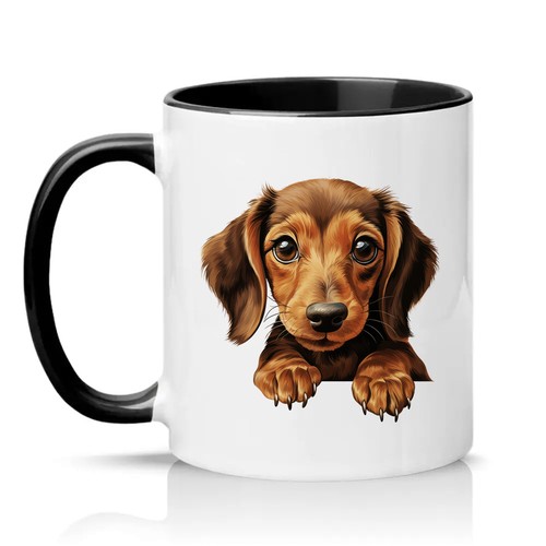 Peeking dachshund puppy unisex - peeking,