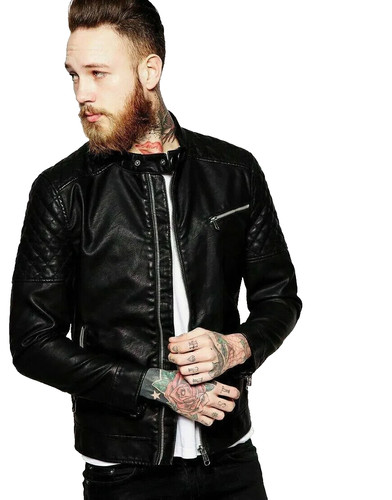 Giubbotto pelle uomo slim - , fit