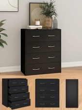 mobile credenza cassettiera 4 cassetti scorrevoli con maniglie nera