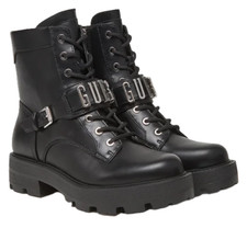 GUESS FLTYNZ ELE10 YANZY ANFIBI STIVALETTI STIVALI DONNA LACCI STRINGHE BLACK