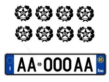 8 Adesivi Stemma Targa Auto