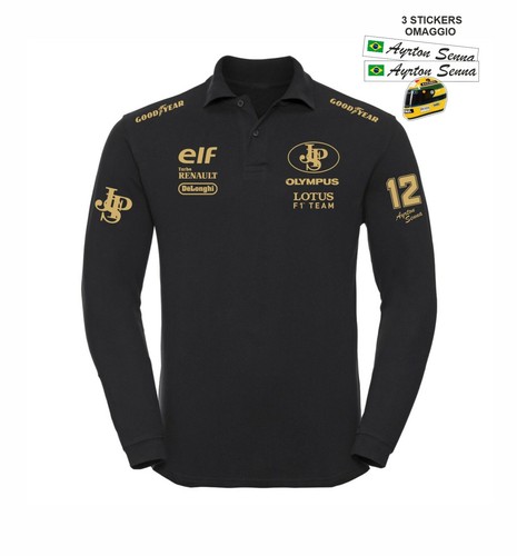 Polo nera manica lunga - lunga, ayrton