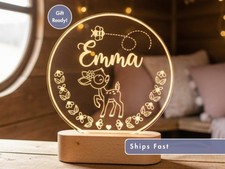 Fawn Custom Name Light, Personalized Kids Animal LED Lamp