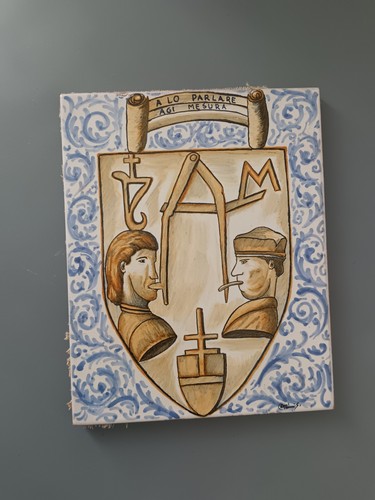 Formella ceramica dipinta a - ceramica,