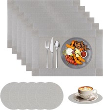 Set di 6 Tovagliette e Sottobicchieri Americane Lavabile Tovagliette Antiscivolo