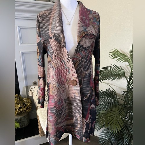 Giacca cardigan lungo floreale