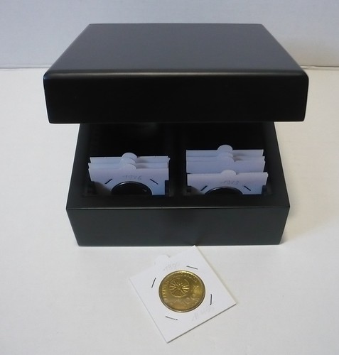 Box legno per - per, monete