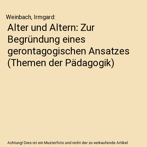 Alter und altern - alter, zur