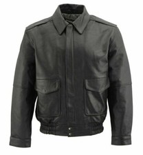 Giubbotto Uomo A-3 Aviator Nero Pilot Jacket Pelle Naturale Classico Bomber J...