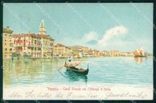 Venezia Città Canal Grande Barche Albergo d'Italia Gobbato cartolina RT7908