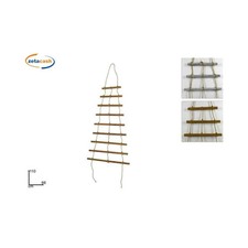 SCALA LEGNO E CORDA CON GRADINI CM.110