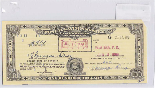 Serie 1954 100 vega baja - $100,